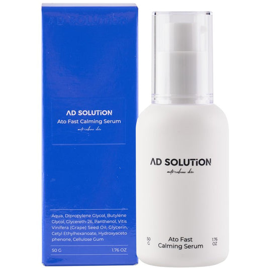 AD SOLUTION Ato Fast Calming Serum for Sensitive & Eczema-Prone Skin Instant Relief from Itch, Redness & Flare-Ups Powered by Cica & Panthenol 1.69 Fl Oz