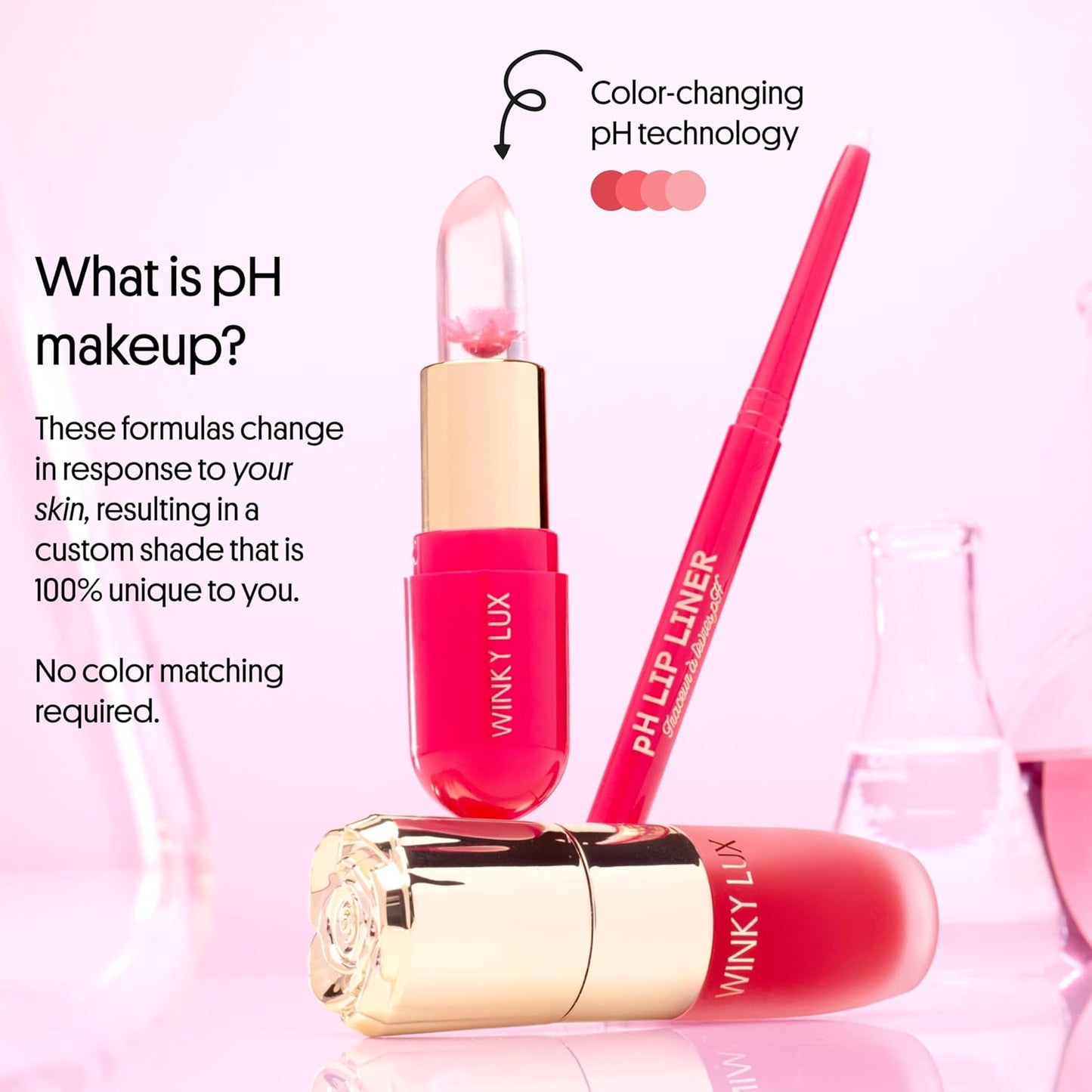 Winky Lux Flower Balm - Color Changing pH Lip Balm | Vegan & Cruelty-Free Hydrating Sheer Pink Lipstick
