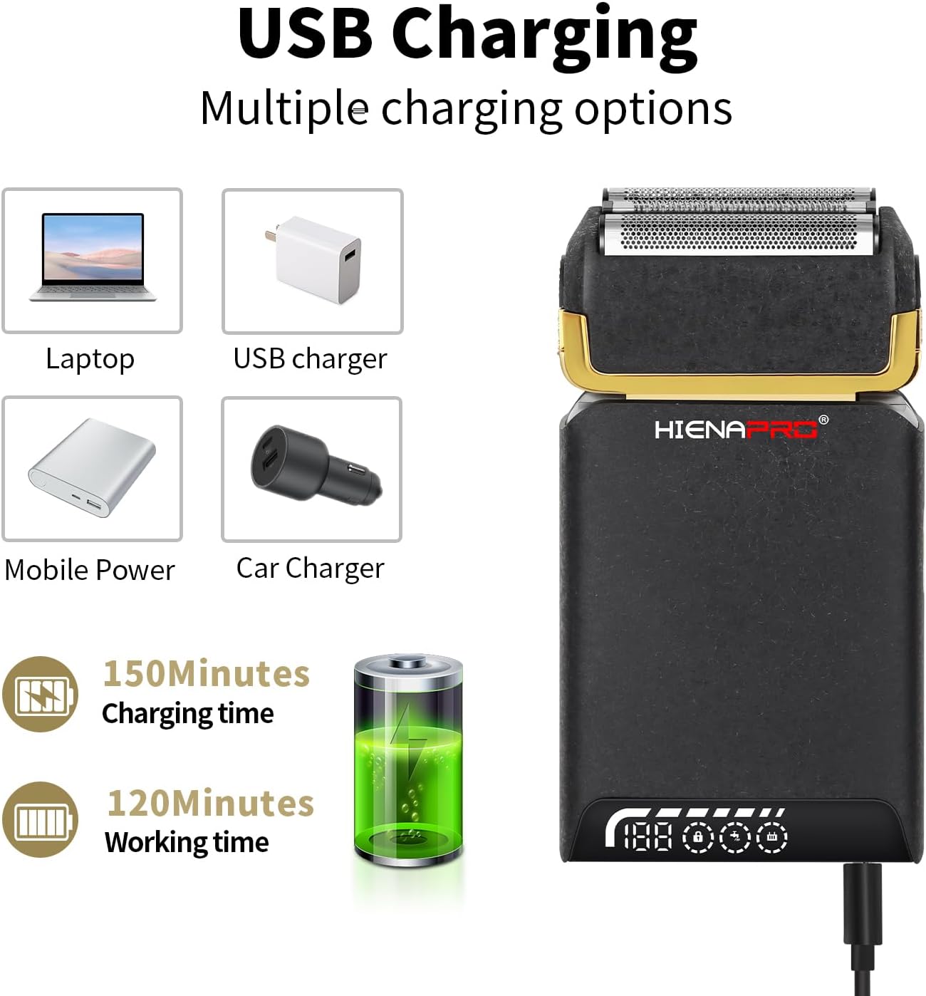 Electric Razor for Men - Rechargeable Cordless Beard Trimmer | Professional Foil Shaver with USB Charging