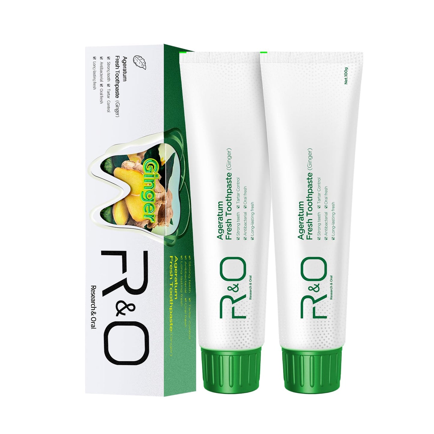 R&O Ginger Mint Fresh Toothpaste, 3.53 oz - A Miracle for Oral Hygiene, Maintains Fresh Breath, Relieves Oral Discomfort, Removes Dental Plaqu(2)
