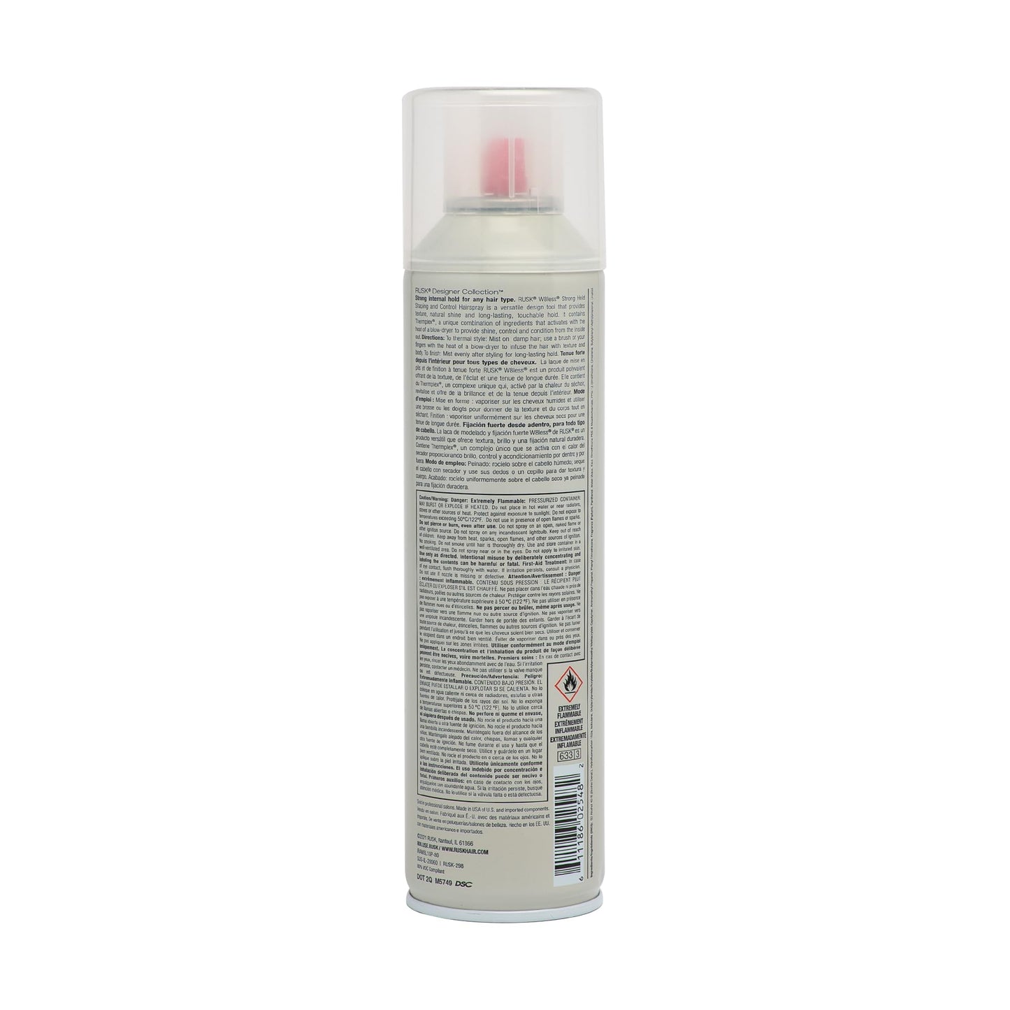 RUSK W8less Strong Hold Shaping And Control Hairspray, Provides Natural Texture and Long Lasting Support, 80% VOC, 10 oz