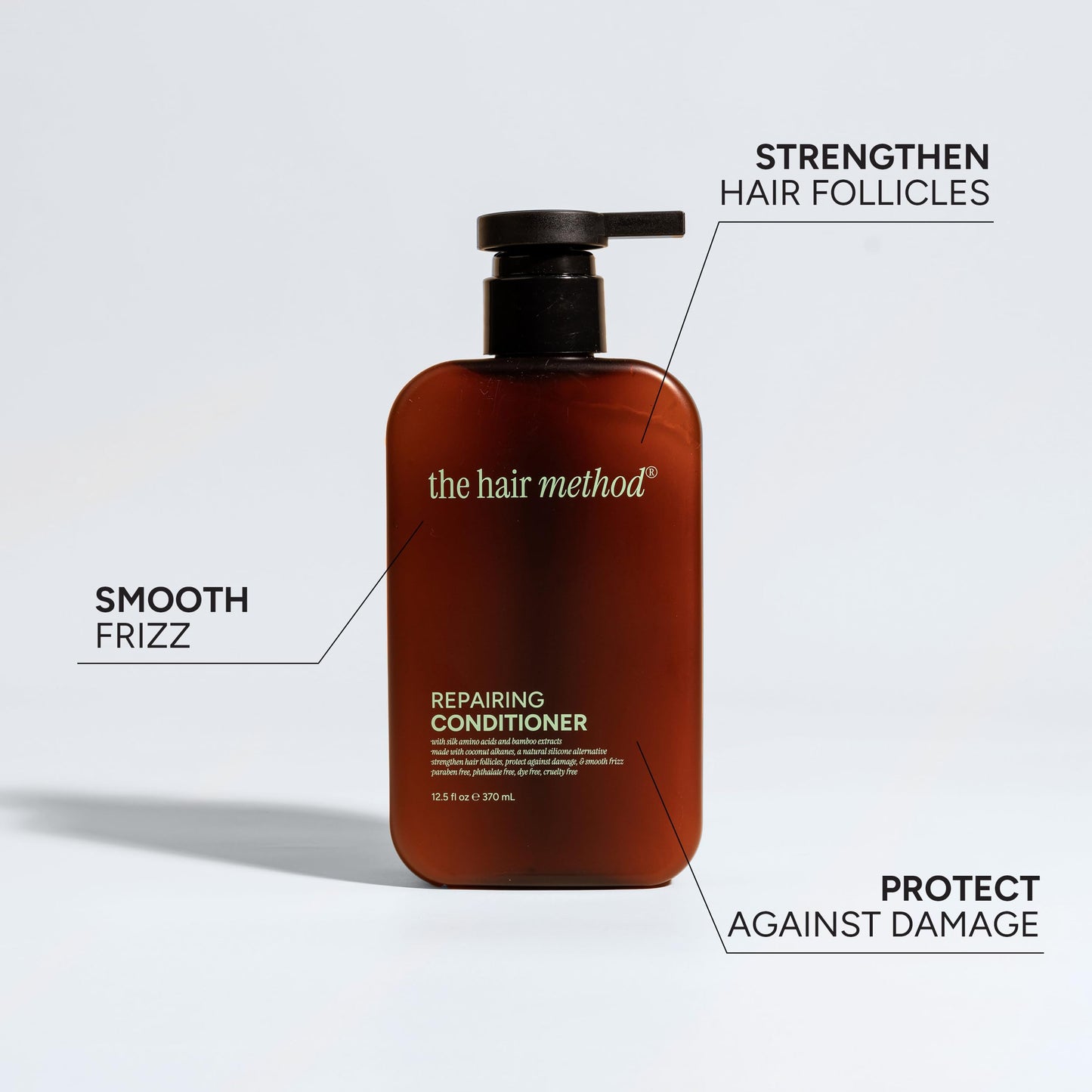 Repairing Conditioner – Strengthens & Restores with Silk Amino Acids, Bamboo Extract & Coconut Alkanes – Silicone-Free, Paraben-Free, Frizz-Free, Vegan, All Hair Types – 12.5 fl oz