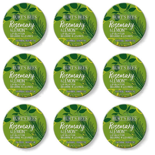 Burt's Bees Lip Butter .4oz Tin - Rosemary and Lemon - 9 Count Value Pack