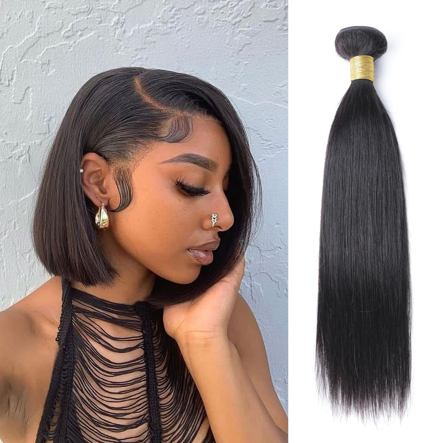 VIYAVIYA Afro Kinky Curly Bundles Human Hair 8 Inch Curly Weave Unprocessed Virgin Double Weft Extensions for Black Women Natural Color