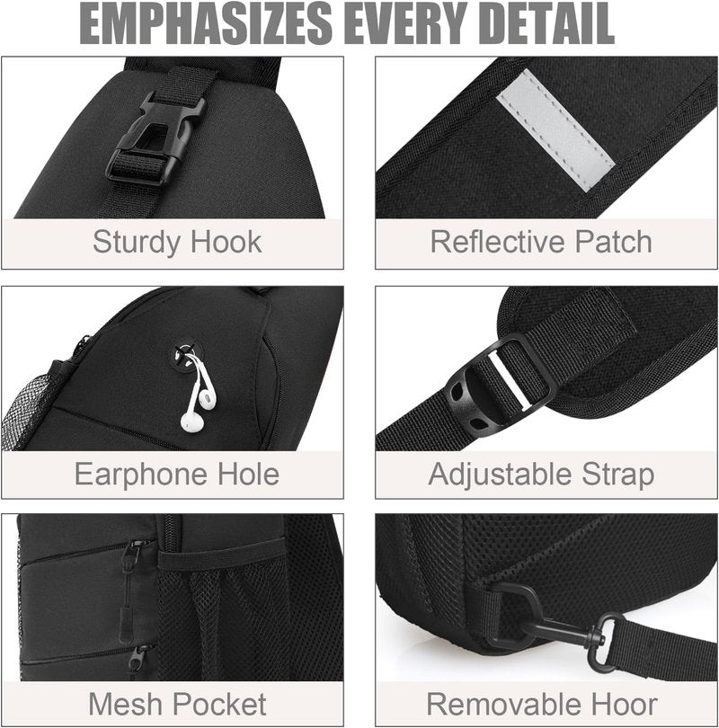 Crossbody Bags for Women & Men - Trendy Sling Backpack with Convertible Shoulder Strap | Casual Chest Bag