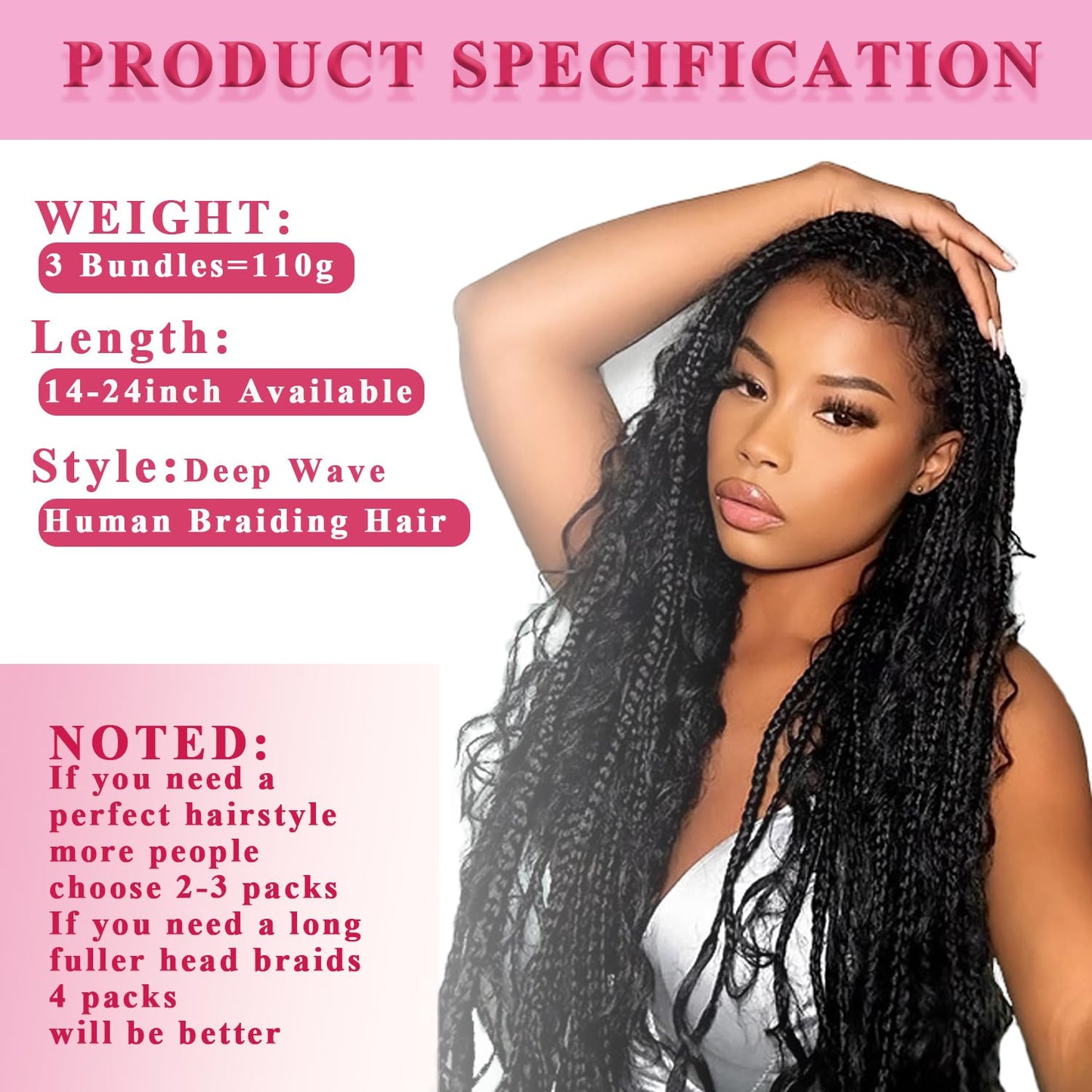 AKONSOUL Human Braiding Hair Deep Wave Bulk Human Hair Braiding 3 Bundles/Pack 110g 16 Inch No Weft Brazilian Virgin Curly Human Hair Extensions for Boho Braids Wet and Wavy Human Braiding Hair