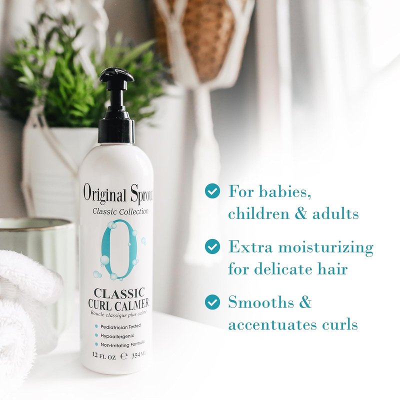 Original Sprout Curl Calmer - Moisturizing Anti-Frizz Styling Cream for All Hair Types | 12 oz.