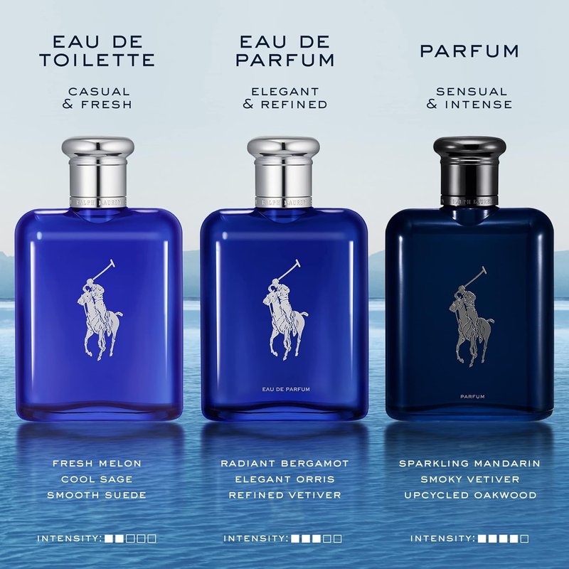 RALPH LAUREN FRAGRANCES - Polo Blue - Eau de Toilette - Men's Cologne - Aquatic & Fresh - With Citrus, Sage, and Suede - Medium Intensity - 1.35 Fl Oz
