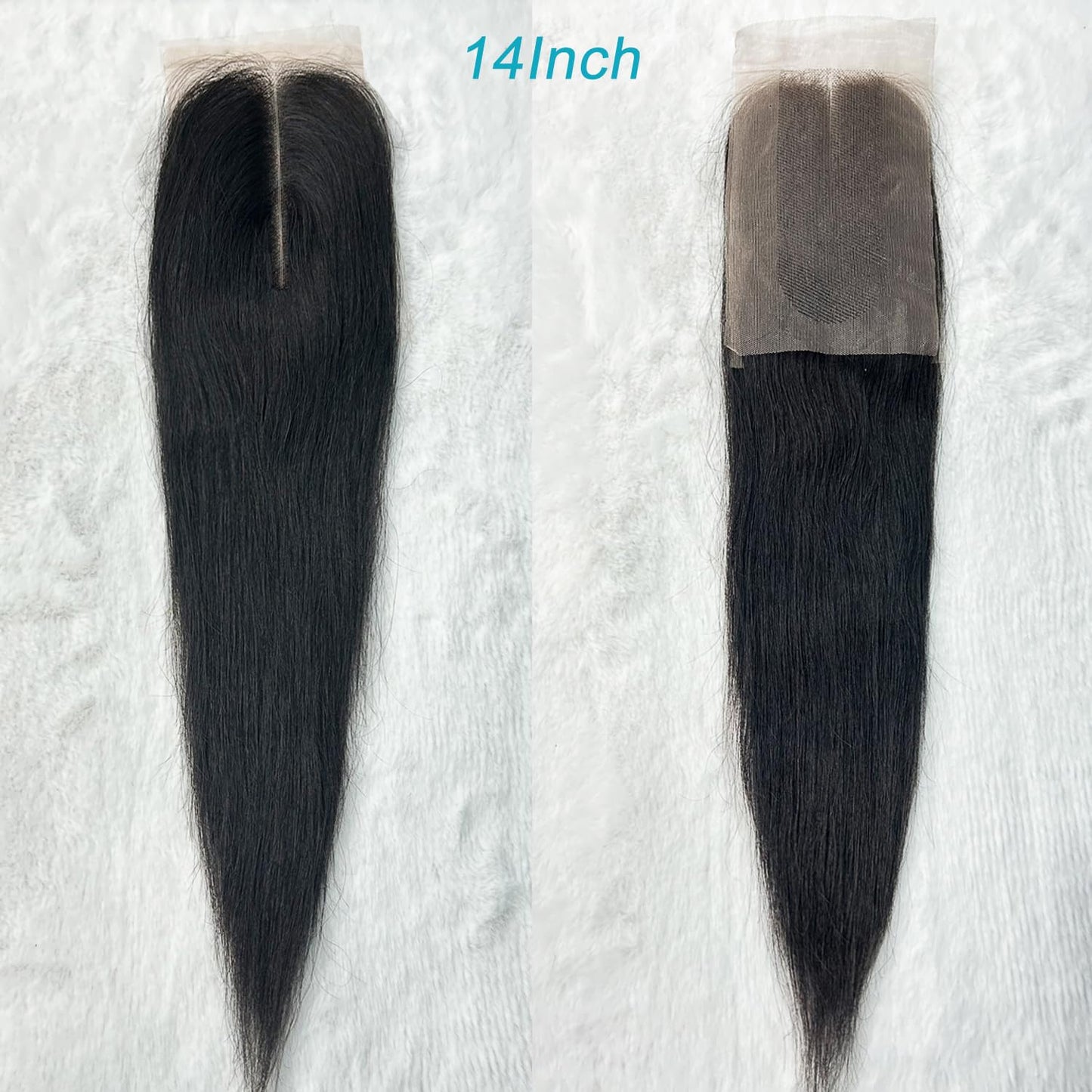 2x6 Hd Lace Closure Straight Indian Virgin Human Hair,18Inch Middle Part Pre Plucked Natural Hairline Transparent Swiss Lace Closure Human Hair