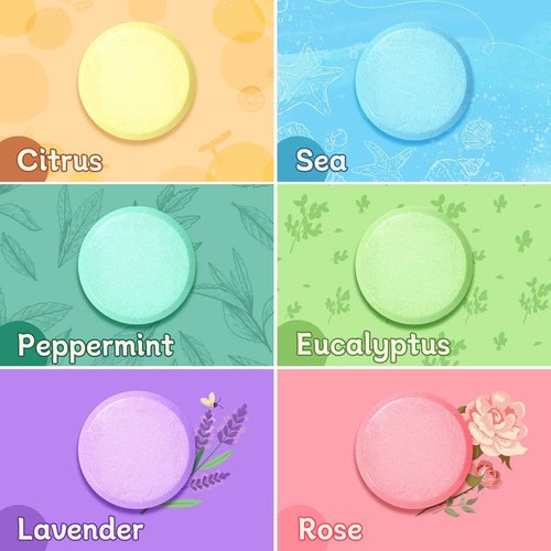 CalmNFiz 12 Pack Shower Steamers, Bath Bombs with Individually Wrapped, Shower Tablets for Her, Valentines Day Gifts for Her and Him, Birthday Presents for Men and Women Who Have Everything(6 Scents)