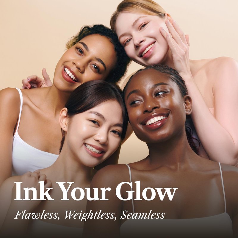 THE FACE SHOP Ink Lasting Liquid Foundation, Full Coverage, 72‑Hour Wear Semi‑Matte Finish, Makeup with Bakuchiol, C010 Fair Cool, 0.84 Fl. Oz.