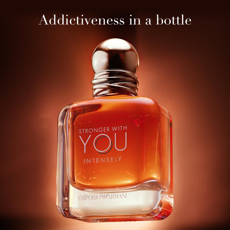 Armani Beauty – Stronger With You Intensely – Cologne for Men – Fougère Ambery Woody Men’s Fragrance – Pink Pepper, Lavender, Vanilla Notes - 1.7 Fl Oz