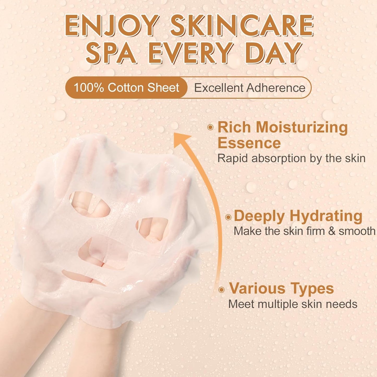 KONEUK Hydrating Sheet Face Masks - 70 Pack for All Skin Types | Spa-Quality Facial Masks for Women