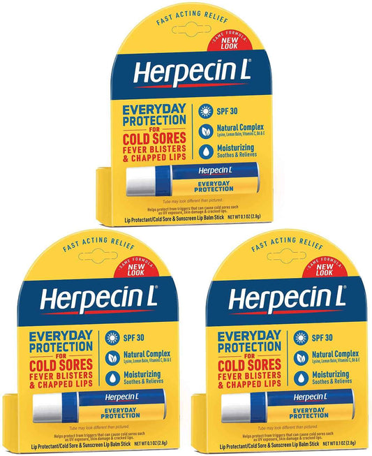 Herpecin L Lip Protectant Spf 30, 0.1 Oz (Pack of 3)