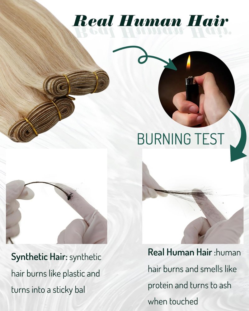 RUNATURE Blonde Weft Hair Extensions Human Hair, Sew in Human Hair for Women, Add Hair Volume, 12 Inch 70G Light Blonde Highlights, Can be DIY, Easy to Maintain #18P60