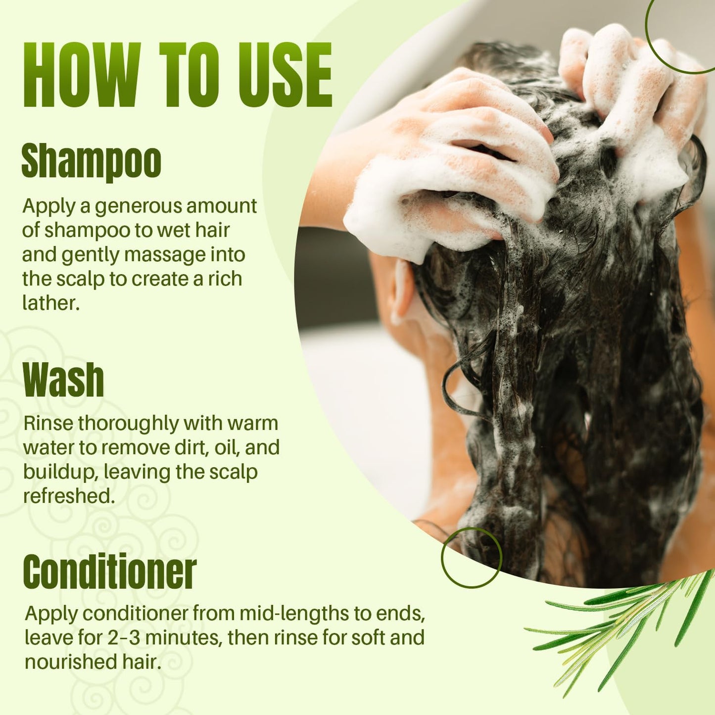 Rosemary Shampoo and Conditioner Set for Hair Growth - 16 fl oz Each