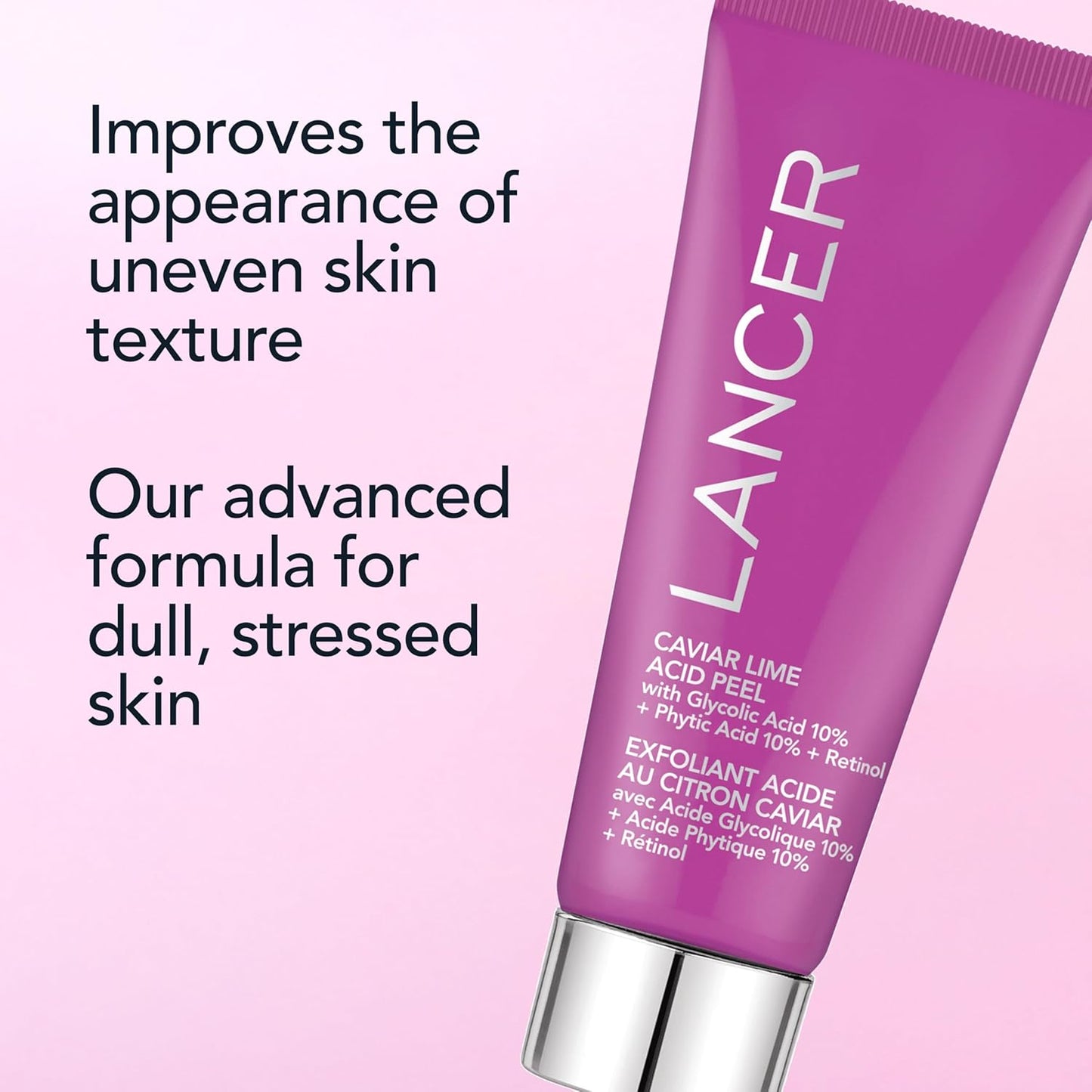 Lancer Skincare Caviar Lime Acid & Retinol Peel - Glycolic Acid Exfoliant for Dark Spots | 0.5 fl oz