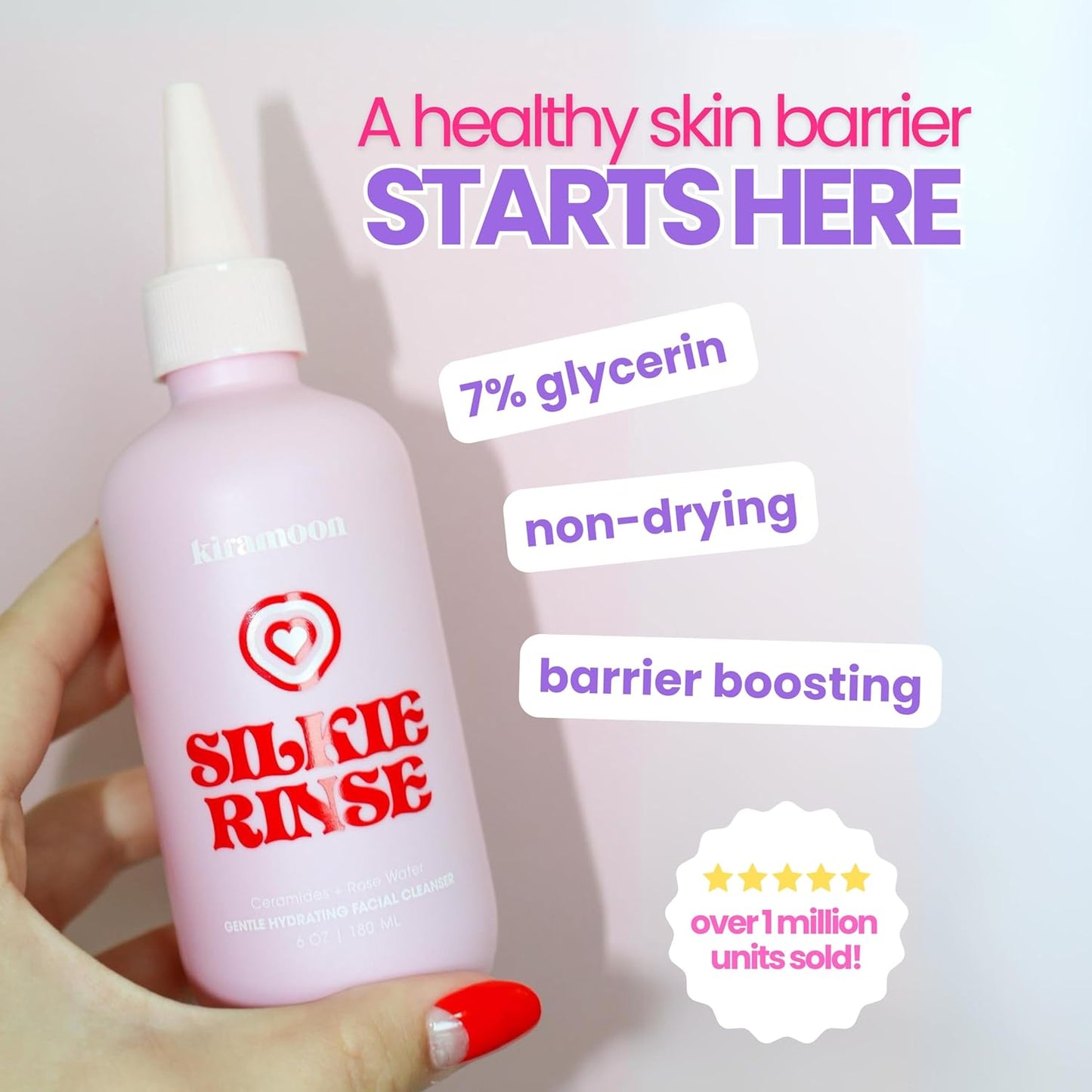 Kiramoon Hydrating Face Wash - Gentle Cleanser for Dry & Sensitive Skin | Ceramides & Squalane