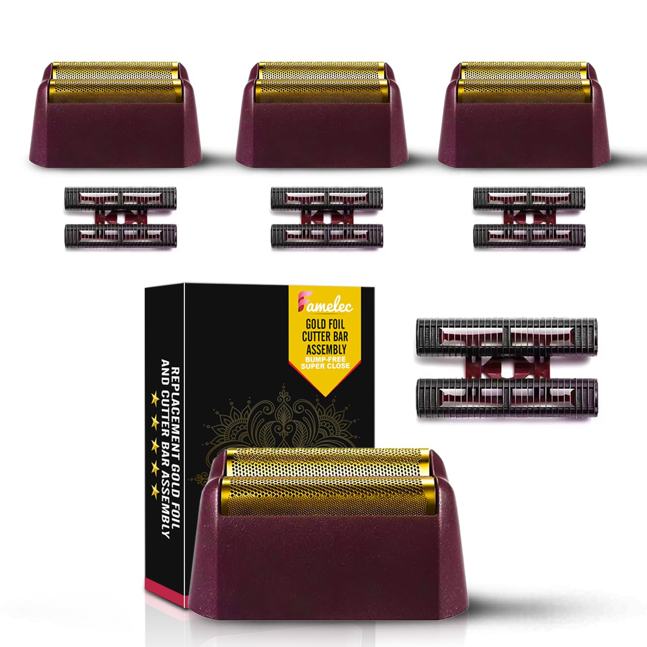 FAMELEC for Wahl Shaver Foil Replacement Professional 5 Star Series Finale Shaver, Fit for Wahl Super Close Replacement Foil 7031-100 7043-100, Razor Foil for Wahl Electric Razor (4 Pack)