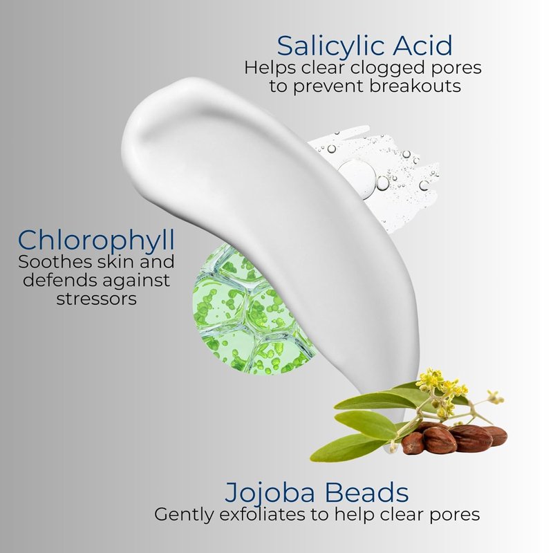 ATWATER Exfoliating Face Scrub for Men | Jojoba Beads & Salicylic Acid, Non-Abrasive Cleanser - 3.4 oz