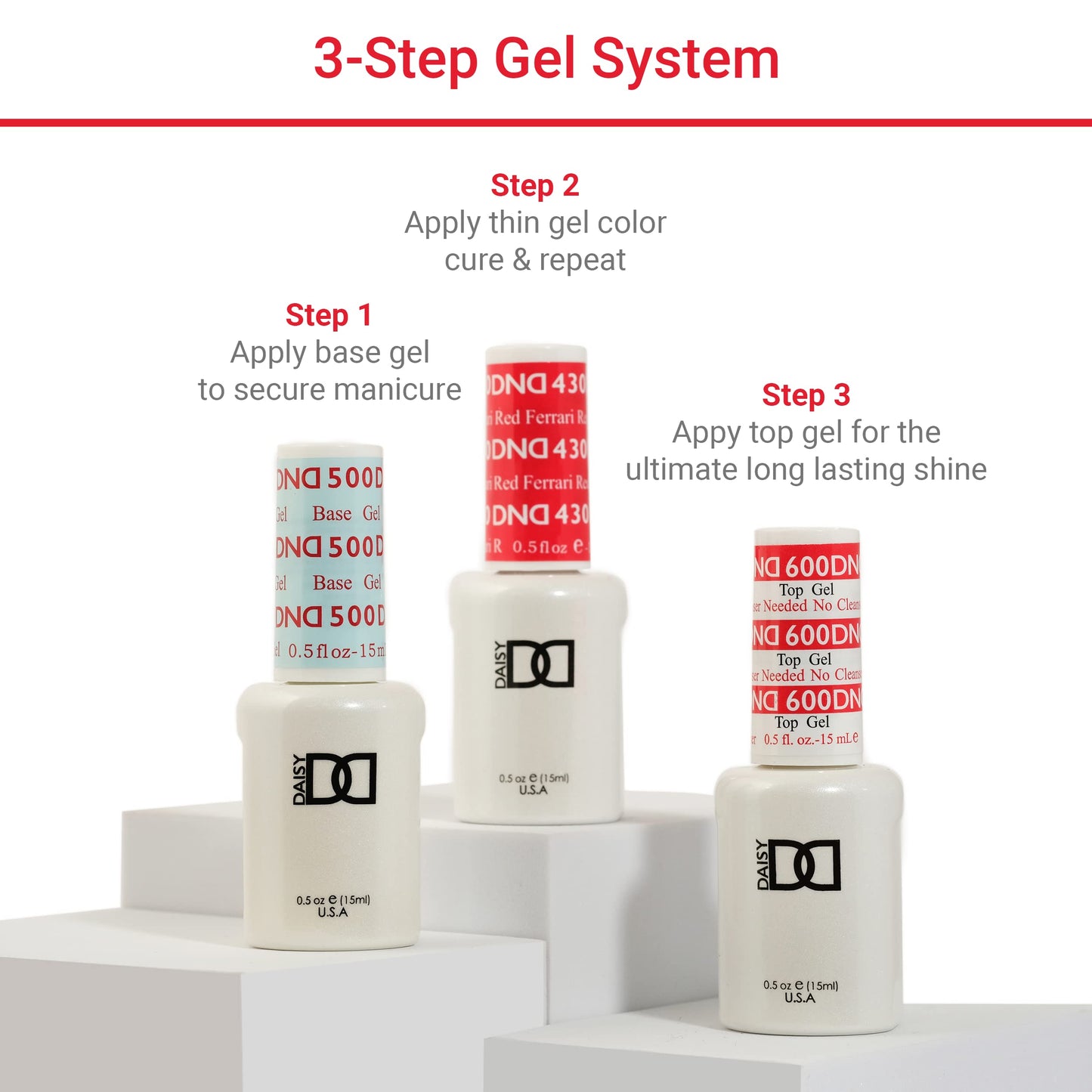 DND Gel Polish Set, Pink Collection, UV/LED Gel Polish and Air Dry Nail Lacquer, Matching Chip-Free Polish Duo, 640 Pink, 0.5 Fl Oz