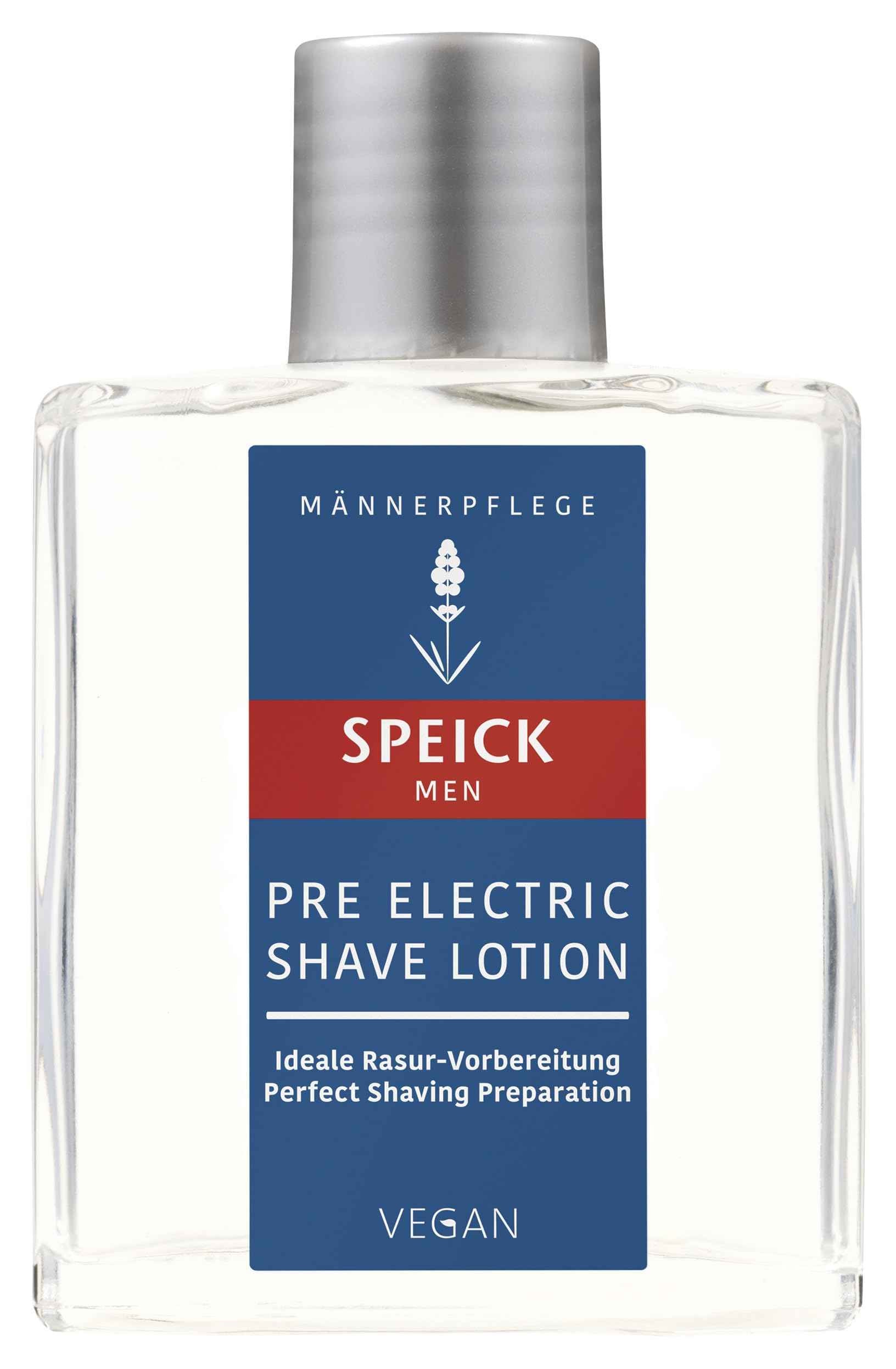 Speick Men Pre Electric Shave Lotion with Relaxing Lavender Oil and a Blend of Essential Oils, Natural Vegan Skin Care, 3.4 Fluid Ounces