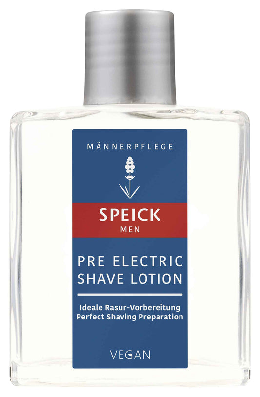 Speick Men Pre Electric Shave Lotion with Relaxing Lavender Oil and a Blend of Essential Oils, Natural Vegan Skin Care, 3.4 Fluid Ounces
