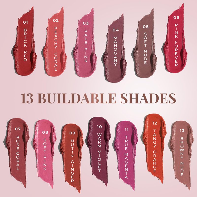 Just Herbs Organic Creamy Matte 3 in 1 Lip & Cheek Tint, Blush For Women - SLS,Chemical & Paraben Free - 0.14 fl. oz. (Pink Forever)