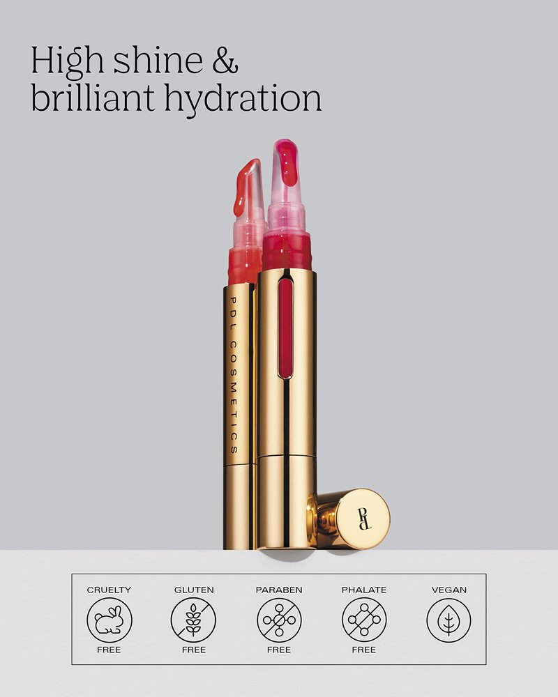 PDL Cosmetics by Patricia De León | Sexy Shine Red Tinted Lip Gloss (Fiesta) | Hydrating, Non-Sticky Formula | Lightweight, High Shine Finish | Vegan | Cruelty-Free | .14 fl oz