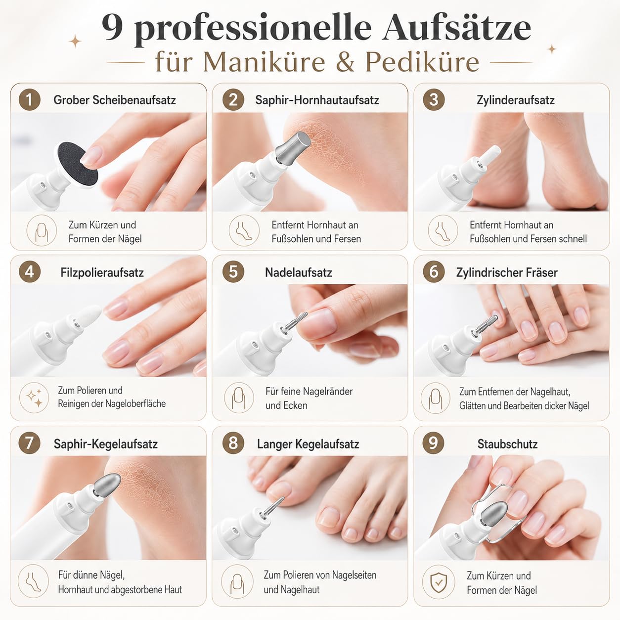 Electric Nail File Set - Professional Manicure Pedicure Kit | 5-Speed Hand & Foot Care Tool for Thick Nails