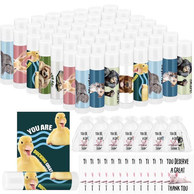 Nurse Appreciation Gifts - 40 Sets Inspirational Lip Balm & Note Cards | Organza Bag for Nurse Week