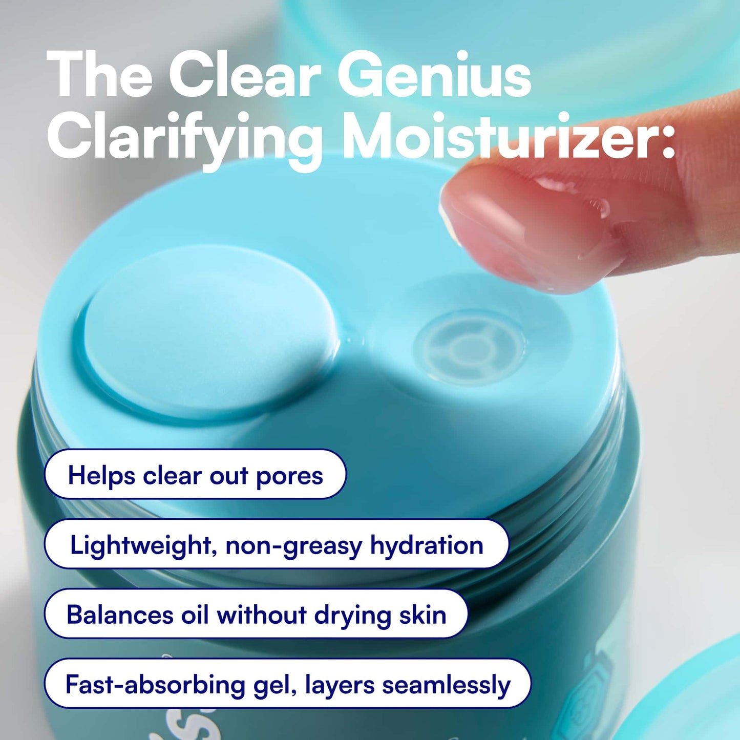 Bliss Clear Genius Clarifying Gel Moisturizer, CLARITY 5 Complex with Salicylic Acid, Niacinamide & Witch Hazel for Blemish-Prone & Oily Skin, Minimizes Pores, 1.7 fl oz