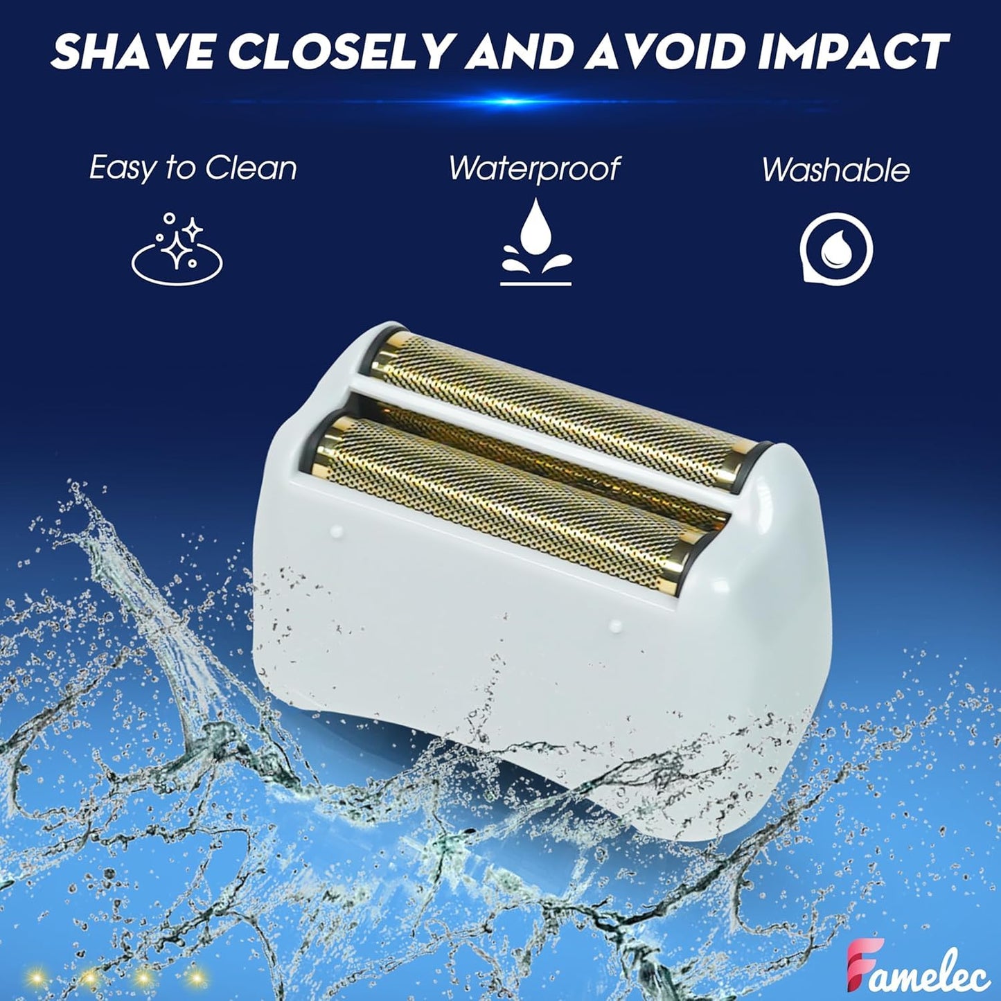 FAMELEC Pro Foil and Cutters for Andis Foil Shaver Models TS1 17150 17235 17220 TS2 17200, Razor Blades & Gold Foil Shaver Blades Compatible with Andis Shaver Foil Replacement #17155 17160 17280