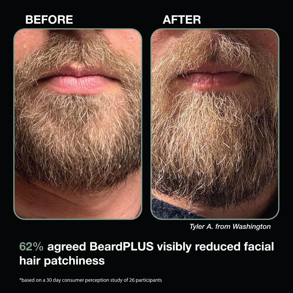 BeardPLUS Beard Shampoo & Conditioner Set for Men - Hydrating Hair Growth Treatment with Biotin & Caffeine | Made in USA