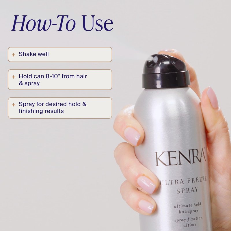 Kenra Ultra Freeze Spray 30 | Ultimate Hold Hairspray | Long-Lasting, Ultra-Firm Hold | Fast-Drying Formula | Provides Humidity Resistance | High Shine, Flake-Free Finish | All Hair Types | 10 oz