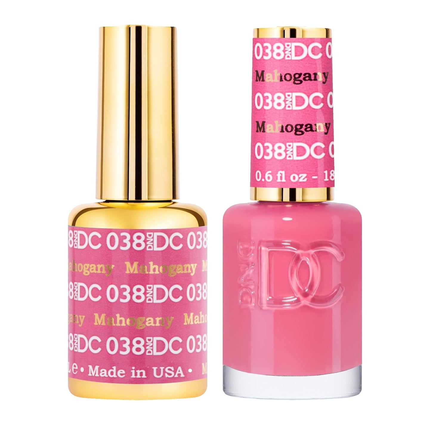 DND DC Gel Polish Set - Red Collection | UV/LED Chip-Free Nail Lacquer Duo, 0.5 Fl Oz Each