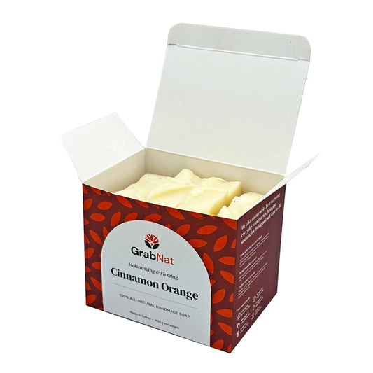 4-Pack Cinnamon Orange Soap | Handmade, All-Natural, Cold-Processed | Infused with Cinnamon & Orange Essential Oils | Refreshing Citrus For Face & Body | For Men & Women (4 x 3.5 oz)