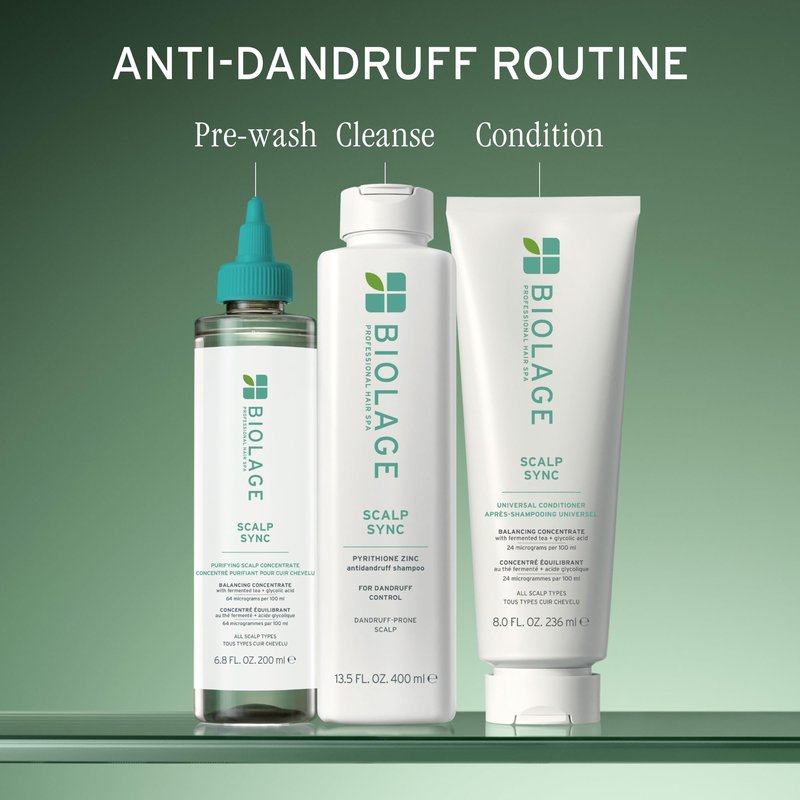 Biolage Scalp Sync Anti-Dandruff Shampoo - Deeply Cleanses Hair & Scalp,Moisturizing Dandruff Treatment,With Zinc Pyrithione,Vegan & Cruelty-Free,33.8 Fl Oz,(Pack of 2)