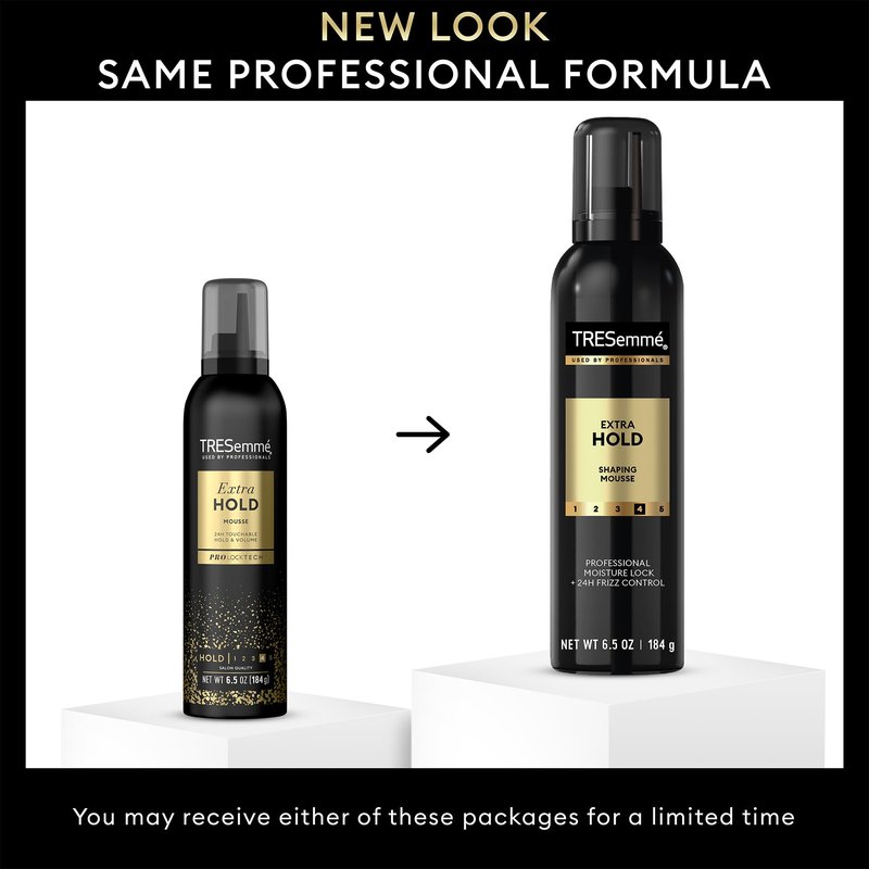 TRESemmé Shaping Mousse, Extra Hold 6-Pack – Alcohol-Free, Non-Drying Hair Mousse for Sculpting, 24H Frizz Control, 6.5 Oz Ea