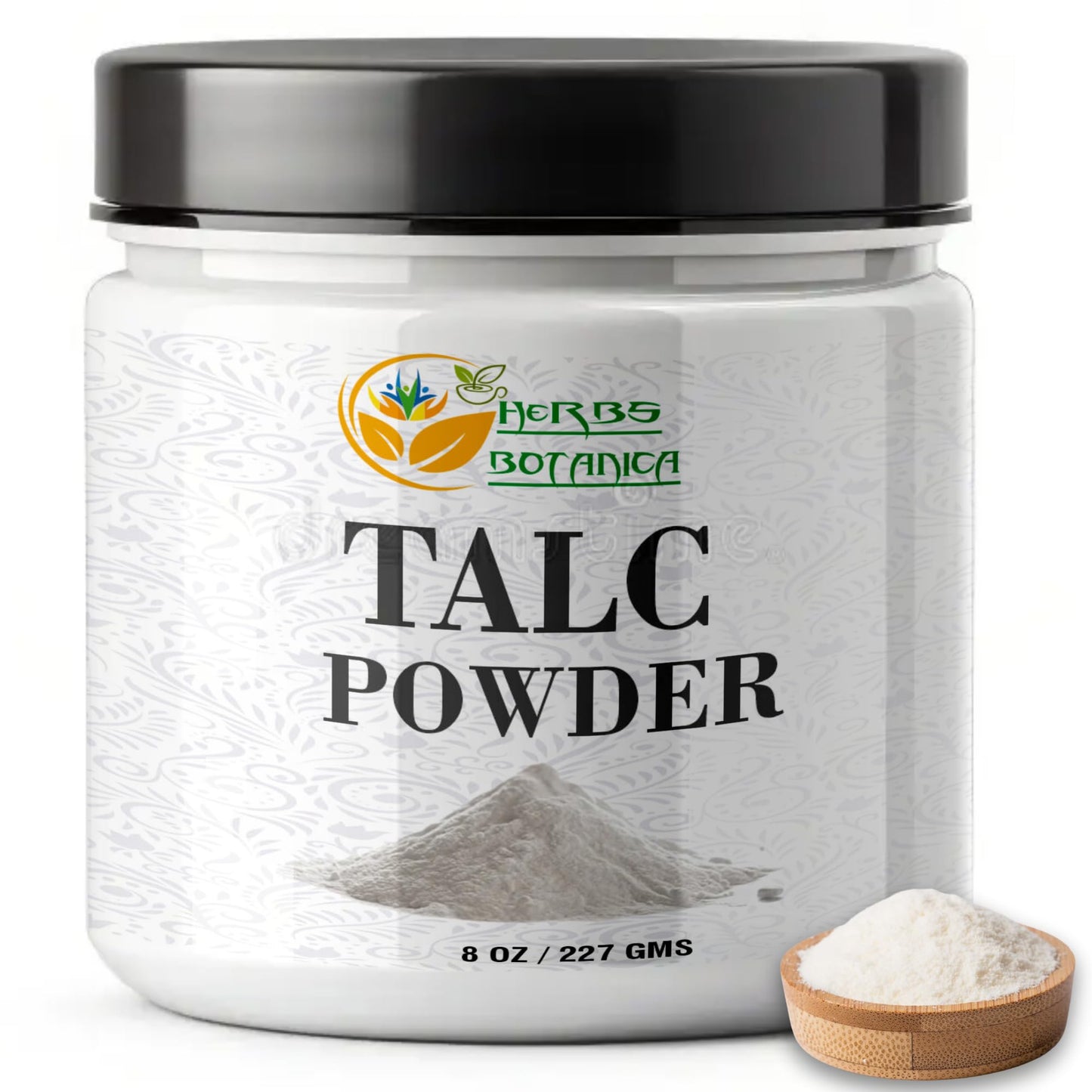 Herbs Botanica Talcum Powder for Women & Men 8 oz Fine Talc Powder, Ideal for Body Freshness, DIY Cosmetics, Personal Care, and Craft Use Smooth Texture & Unscented Formula