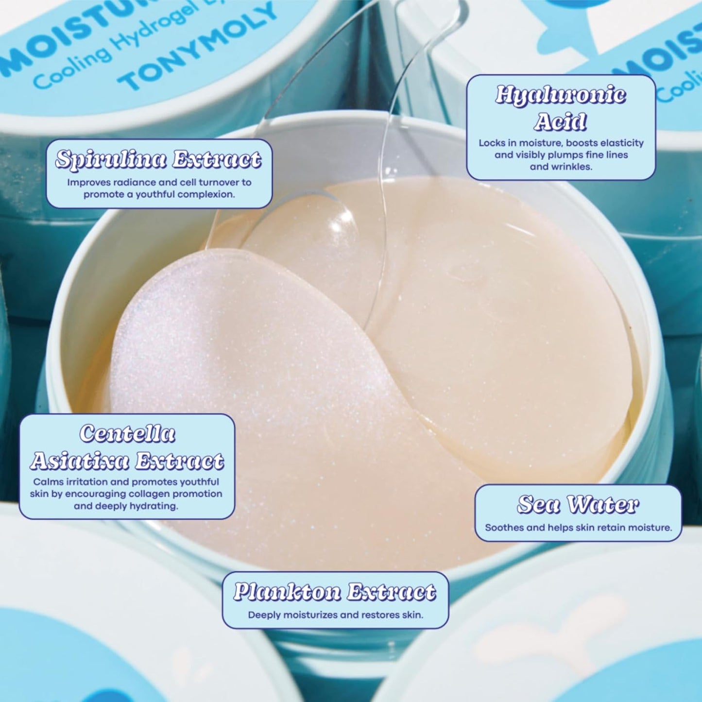 TONYMOLY Hydrogel Eye Patches - Hydrating & Refreshing Under Eye Treatment with Hyaluronic Acid | 30 Pairs