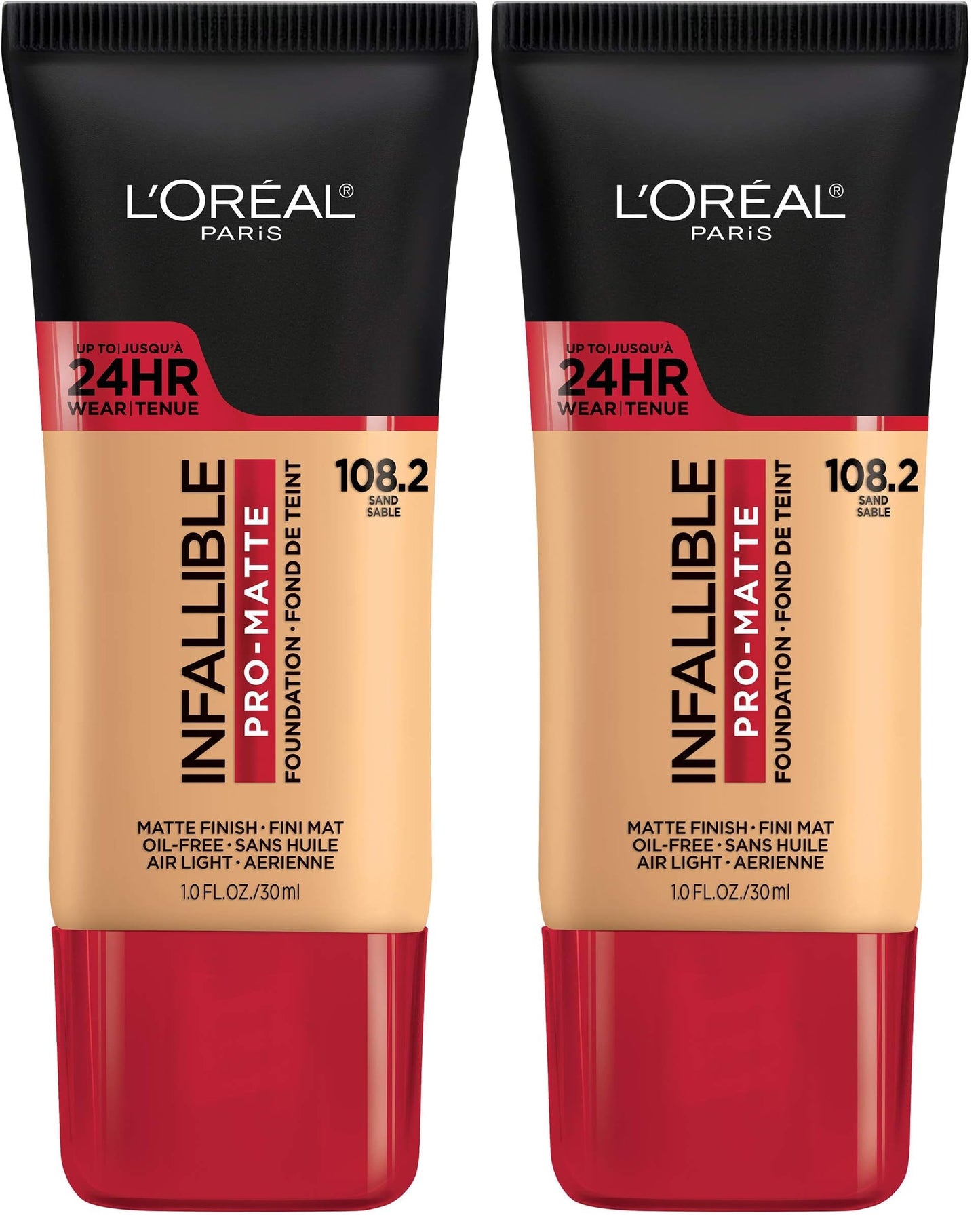 L'Oreal Paris Cosmetics Makeup Infallible Pro-Matte Liquid Longwear Foundation, Sand, 1 fl oz (Pack of 2)