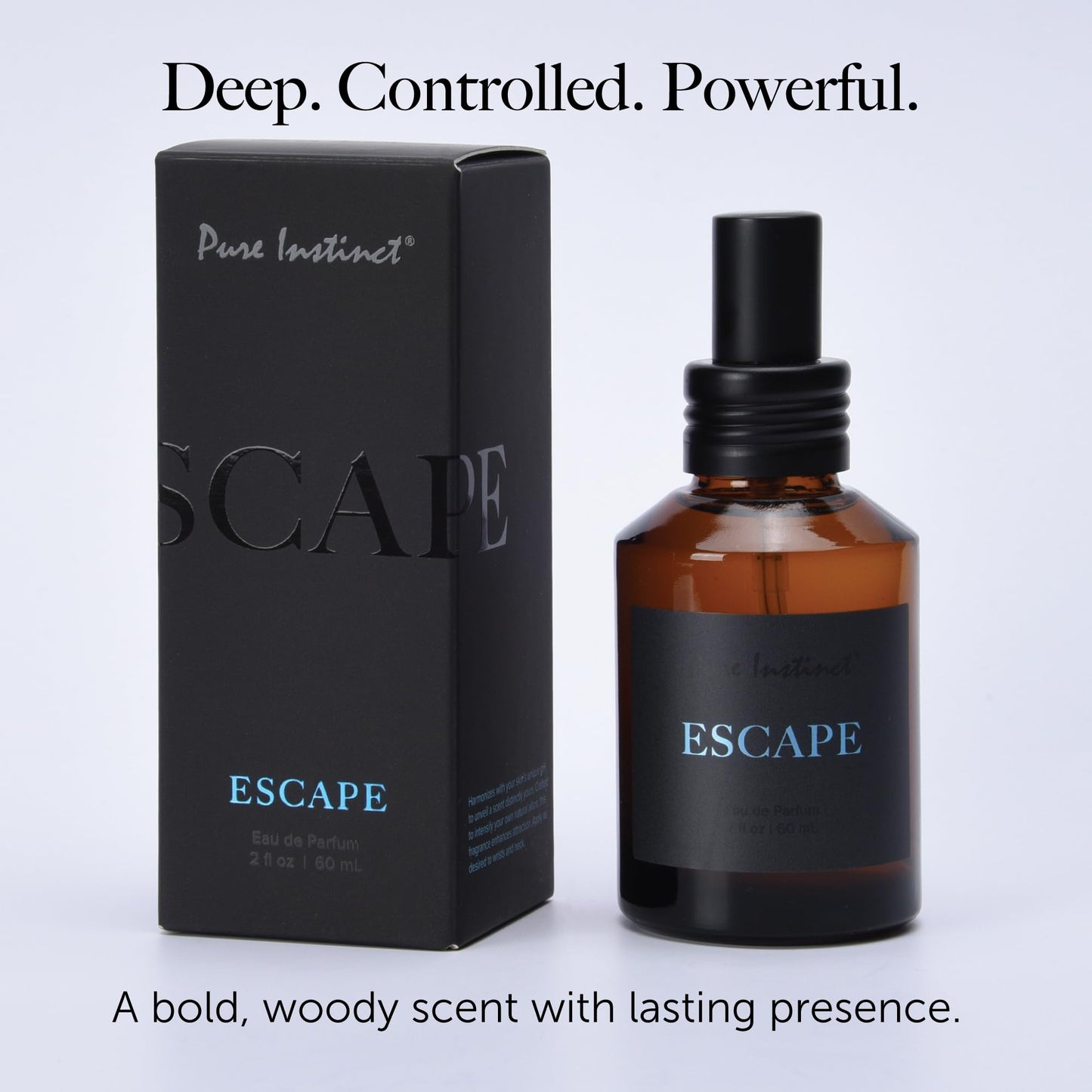 Pure Instinct ESCAPE The Original Pheromone Infused Essential Oil Perfume Cologne - Men's Collection - TSA Ready (Spray Bottle 2 Fl. Oz./60mL)
