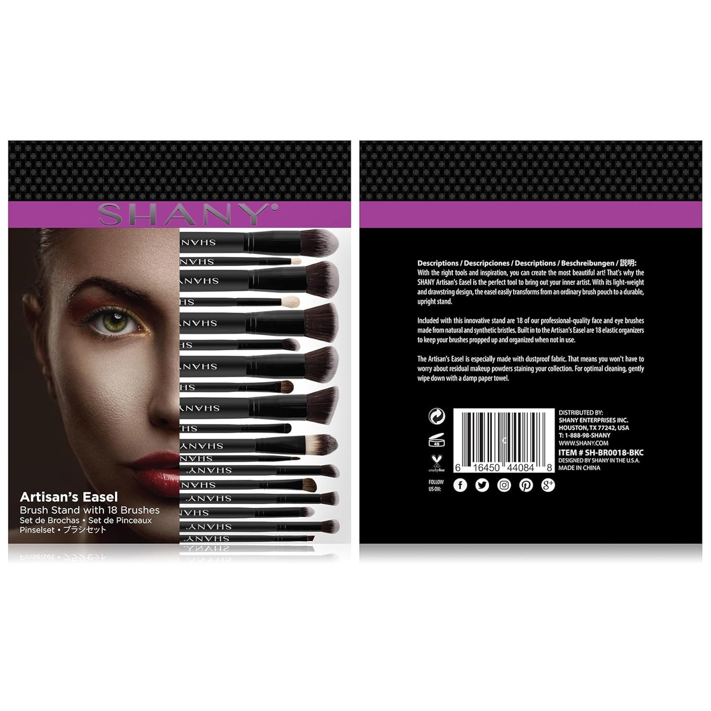 Artisan Kabuki Makeup Brush Set - 18 Pcs Complete Set with Convertible Holder | Premium Quality Brushes
