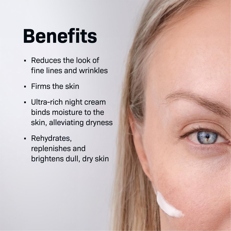Revision Skincare Firming Night Treatment, Hydrating Anti Aging Night Cream with Peptides for Dry Skin and Sensitive Skin, 1 oz