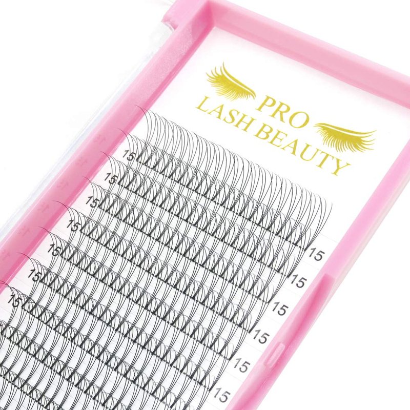 Premade Fans Eyelash Extensions 3D-C-0.10-14 Short Stem Premade Volume Eyelash Extensions 9 to 20 mm Pre made Lash Fans 3D 5D 7D Volume Lash Extensions .07 .10 C D Curl(3D-C-0.10,14mm)