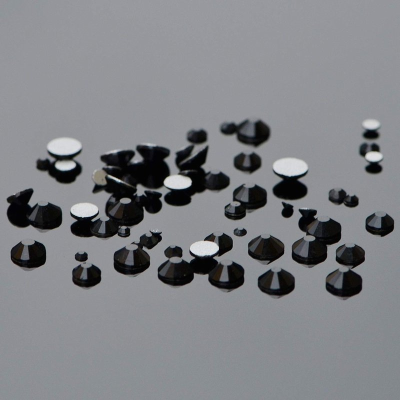 LPBeads 3456 Pieces Nail Crystals AB Nail Art Rhinestones Round Beads Flatback Glass Charms Gems Stones, 6 Sizes for Nails Decoration Makeup Clothes Shoes (Mix SS4 5 6 8 10 12, Black)