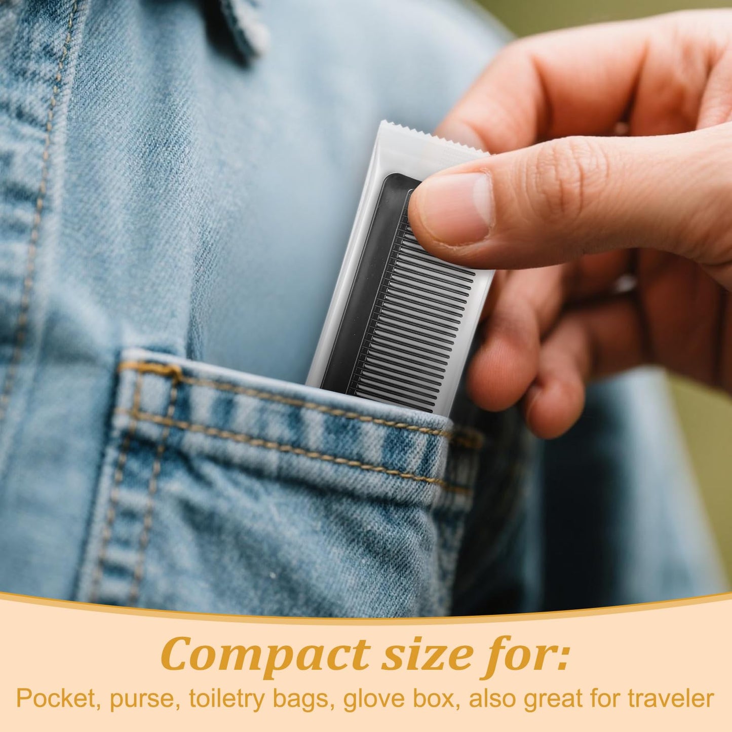 Disposable Hair Combs Individually Wrapped, 300 Pack Fine Tooth Combs Bulk, Suitable for Hotel, Salon, Home Care, Travel & Personal Use
