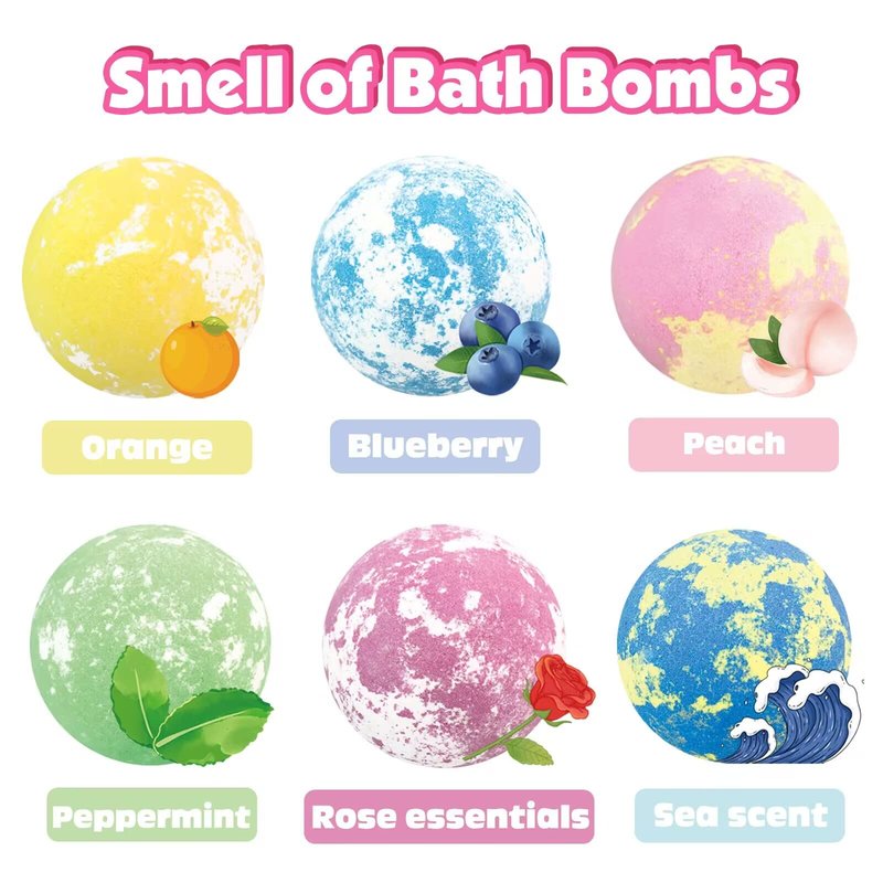 Bath Bombs for Kids Girls with Surprise Inside 6 Large Organic Bubble Kids Bath Bombs with Jewelry Toys Inside Safe & Natural Bathbombs Birthday Christmas Easter Surprise Princess Gifts Set for Girls
