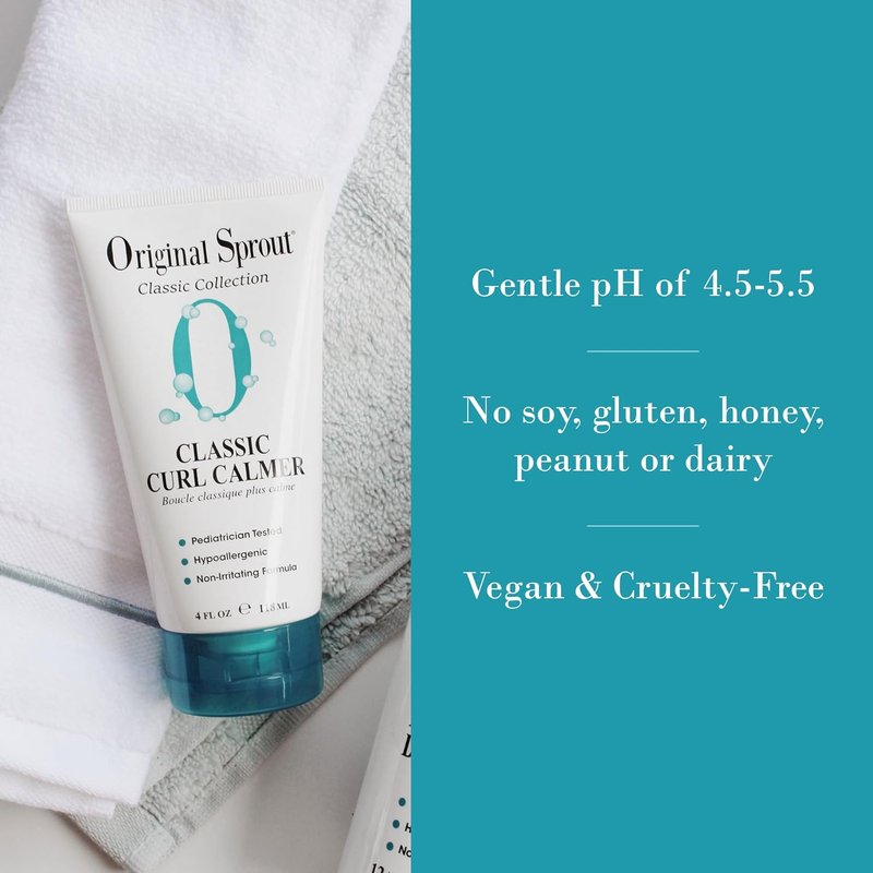 Original Sprout Curl Calmer - Moisturizing Anti-Frizz Styling Cream for All Hair Types | 12 oz.